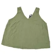 NEW Torrid Green V Neck Solid Sleeveless Rayon Blouse Size 4 Plus Top