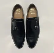 Brooks Brothers Peal & Co CROCKETT JONES Double Monk Dress Shoes Black Men 8.5