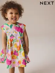 Multi Floral Button Through Summer Dress (3mths-10yrs) (E79564) | $26 - $33