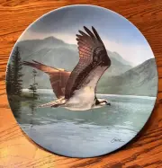 1990 Edwin Knowles “The Osprey” #7 Majestic Birds Series W/COA NIB FREE SHIPPING
