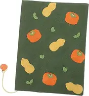 Angoily Fabric Book Cover Protector Adjustable Padded Book Sleeve with Orange Pendant Handmade Journal Case for Soft Protection of Hardcover Notebooks and Diaries
