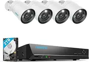 [REOLINK] 12MP Wired Security Camera System, 4pcs H.265 12 Megapixel UHD PoE Surveillance Cameras, Person Vehicle Pet Detection, Spotlight Color Night Vision, 8CH NVR with 2TB HDD, RLK8-1200B4-A