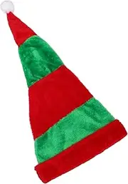[Ipetboom] Oversized Striped Santa Hat for Adults Long Red and Green Holiday Party Accessory Fun Xmas Elf Clown Hat for Celebrations and Festive Activities