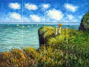 Art Colorful Monet Walk on the Cliffs Ceramic Mural Backsplash Bath Tile #2024