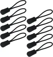 10PCS Zipper Tab Black Zipper Pulls Zipper Pull Cord Extender for Bag Handbag Co