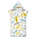 Gingko Leaves Feathers Hooded Poncho Towel Pool Swim Beach Changing Robe Gift