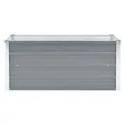 Garden Planter Flowers Galvanised Steel 100x40x45cm Grey Plant Raised Bed Box