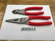 Snap-On Tools USA NEW 2pc RED Assorted Plier & Cutter Lot Set LN47ACF 87ACF