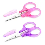 2 Pcs Small Scissors Stainless Steel Craft Scissors with Protective Cover