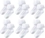[Toptim] Big Little Girls' Dress Socks Princess Teens Dance Sock Lolita Ankle Sock 1-16Y