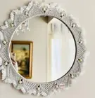Hanging Wall Mirror with Macrame Round Mirror Art Boho Decor Macrame Decorative