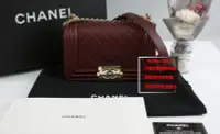 在飛比找Yahoo!奇摩拍賣優惠-優買二手精品名牌店 CHANEL A67085 酒紅色羊皮金