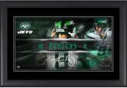 Aaron Rodgers New York Jets Framed 10" x 18" Player Nameplate Collage