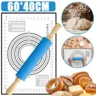 NEW Rolling Pin Pastry Mat Set Rolling Pin Kit Silicone Dough Mat Baking Tool