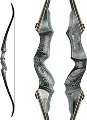 Black Hunter Takedown Recurve Bow, 60" with Ergonomic Design for Adults Beginners to Advanced Outdoor Practice & Hunting (25-60 lbs)