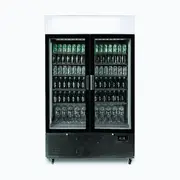 Bromic Upright Display Fridge - 1082L - 2 Door - Flat Glass - Lightbox - Black