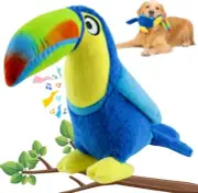 Plush Squeaky Dog Toy, Stuffed Animal PARROT Toy for Small Medium Large Dog