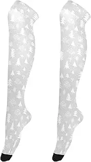 [Caihoyu] Knee-High Socks for Women Breathable Long Knee High Socks Thigh Highs Socks for Halloween Christmas Tree Pattern, Christmas Tree Pattern