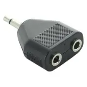 3.5mm Mono Male to 2x 3.5mm Stereo Female Y Split Adaptor Adapter Plug Headphone