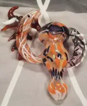 Collectible Heavy Glass Tobacco Scorpion pipe design