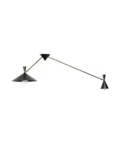 Campari 2 Light Pendant in Black with Green Marble and Bronze Details