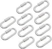 OKUMEYR 10pcs Stainless Steel Quick Connect Ring for Chain Link Locking Carabiner Clip Heavy Duty Carabiner