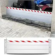 Reusable Flood Barrier Garage Flood Protection Barrier Street Water Stopper Garage Door Flood Barrier Heavy Duty Aluminum Baffle Lood Defence Barriers for Doors(220X40CM)