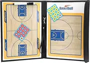 Full/Half Court Design, Bright Colors, Three-fold Folding PU Leather Basketball Board for Tactics Training, ' Clipboard, Coaching Whiteboard, Tactics Teaching Display Plate