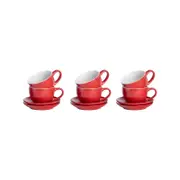 Argon Tableware 12 Piece Coloured Cappuccino Cup And Saucer Set - 250ml