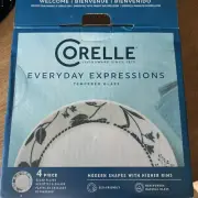 Corelle Salad Plates Set 4 Everyday Expressions USA Glass Rutherford Floral NIB
