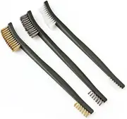 3Pcs Mini Wire Brush Set, Rust Paint Metal Cleaner, Cleaning Welding Slag and Ru