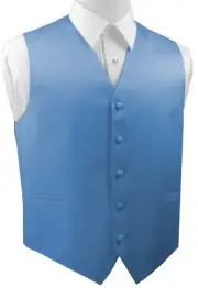 Satin Cornflower Formal Casual Tuxedo Vest Wedding Prom