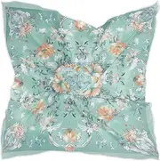 [sanluoli] Boho Style Flower Floral Green square silk scarf scarves cute for women for head bufandas para mujer para frio, Boho Style Flower Floral Green