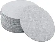 X AUTOHAUX Sandpaper Hook & Loop Sanding Sheets 4.92Inch x 4.92Inch Gray 50 Pcs P180 Round Flocking Efficient Grinding and Polishing
