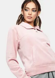 [JUICY COUTURE] Blushing Pink Velour Half Snap Pullover