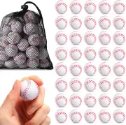 40 Pcs Mini Foam Baseballs 1.18 Inch Stress Balls with Drawstring Mesh Bag Baseb