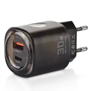 30W 2-Port USB PD Charger USB-A+Type-C PD QC3.0 Fast Charging Wall Charger Adapter EU Plug US Plug for Huawei Mate XT fo
