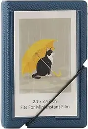 Mini Instant Film Polaroid Photo Album Book for 3 Inch Fujifilm Instax Mini 12 11 9 99 8 7+ 40 EVO Camera Film, HP Sprocket, K-pop Photocards (Dark Blue, 1 Pack)
