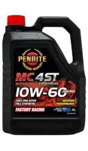 Penrite Mc-4St 10W-60 100 Percent Pao Ester Full Synthetic Engine Oil 4L