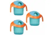 3PK Boon Nosh Baby Toddler Kids Feeding Snack Container Food Cup 9m+ w Lid Blue