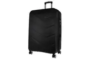 Pierre Cardin Hard Shell 4 Wheel Suitcase - Cabin Black With Hidden Compartment