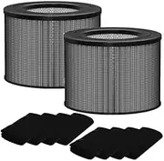 Ontheone True HEPA Filter Replacement Compatible with Filter Queen Defender 4000 7500 360 Air Cleaner Purifier, 2 High-efficiency True HEPA Filter with 8 Activated Carbon Pre-Filter