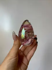 Vintage Egg Shaped Art Glass Paperweight