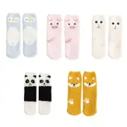 Women Cartoon Animal Winter Fuzzy Slipper Socks Panda Warm Hosiery
