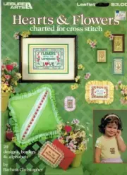 Hearts & Flowers Charted For Cross Stitch Leaflet 230 Flowers, Months, Love NOS
