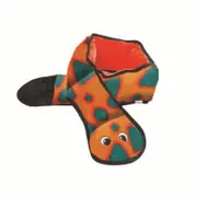 Invincibles Snake Squeaker Dog Toy Orange/Blue - 3 Squeakers