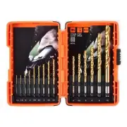 Supercraft DBS1020 15-Piece Titanium Coated HSS Set Metric Metal Drill Bit Set