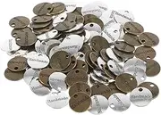 [jojofuny] 100pcs Zinc Alloy Hanging Tag Craft Charms for Bracelet Making Pendants Bracelet Charms Bracelets Findings Decorations Disc Ornaments Blanks Handmade Women Discs Round Tags Jewelry