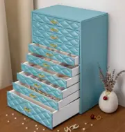 Blue Large Jewellery Box Storage Display Organiser Case Christmas Gift 10 Layers