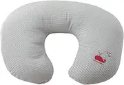 Wataka Wool Nursing Cushion, Embroidered & Border (Black Border), Zippered, Covering, Rosemadame